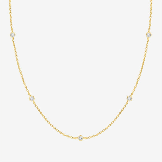 Simulated Diamond Station Necklace
